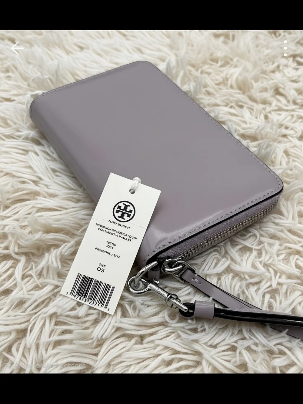 Tory Burch Emerson Patent Leather  Zip Around Continental Wallet.